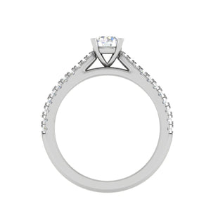 Jewelove™ Rings VS J / Women's Band only 0.30 cts Solitaire Diamond Split Shank Platinum Ring JL PT RP RD 147