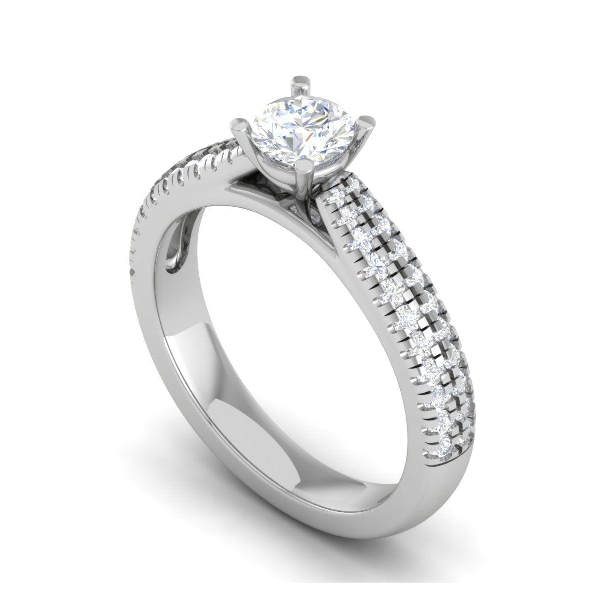 Jewelove™ Rings VS J / Women's Band only 0.30 cts Solitaire Diamond Split Shank Platinum Ring JL PT RP RD 147