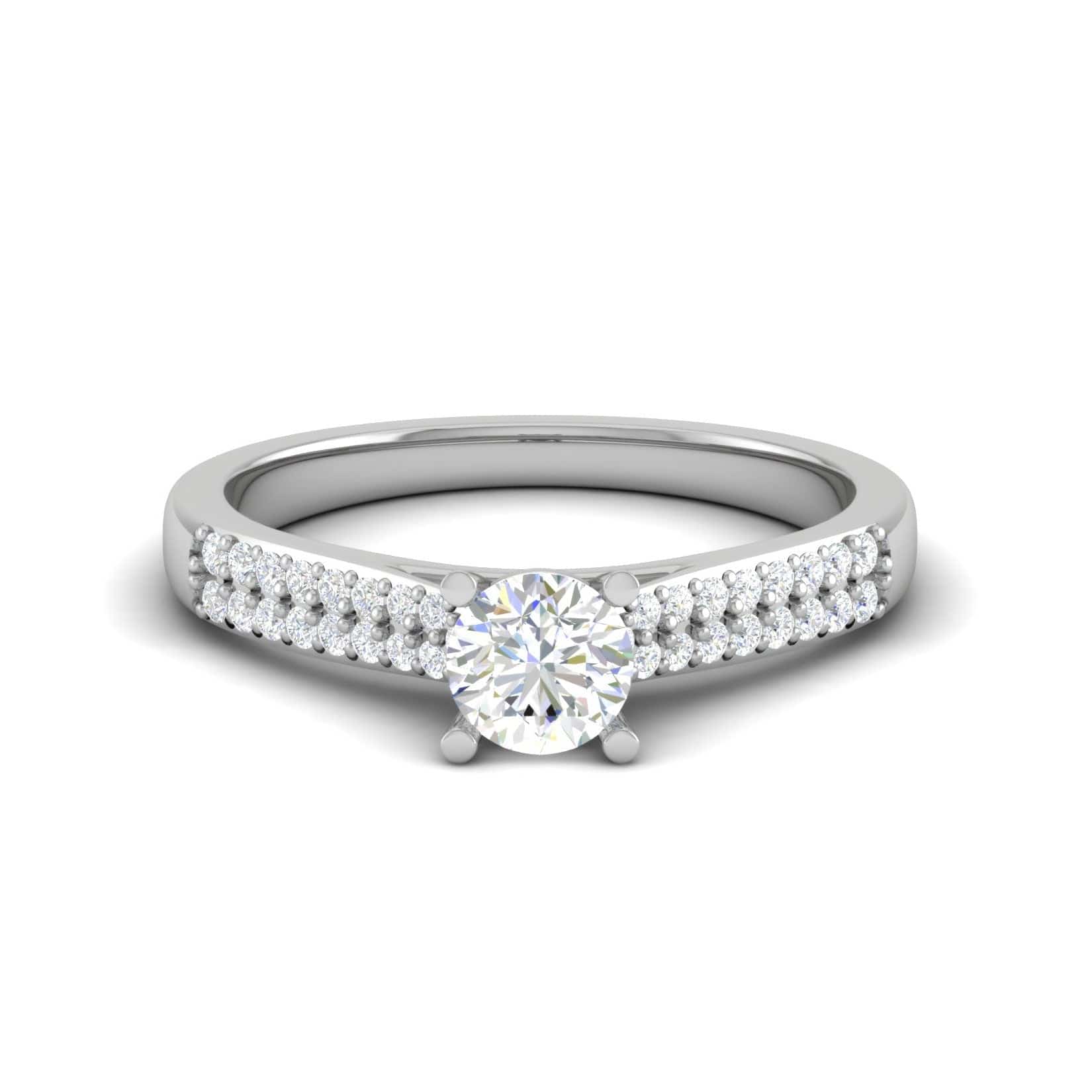 Jewelove™ Rings VS J / Women's Band only 0.30 cts Solitaire Diamond Split Shank Platinum Ring JL PT RP RD 152