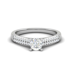 Jewelove™ Rings VS J / Women's Band only 0.30 cts Solitaire Diamond Split Shank Platinum Ring JL PT RP RD 152