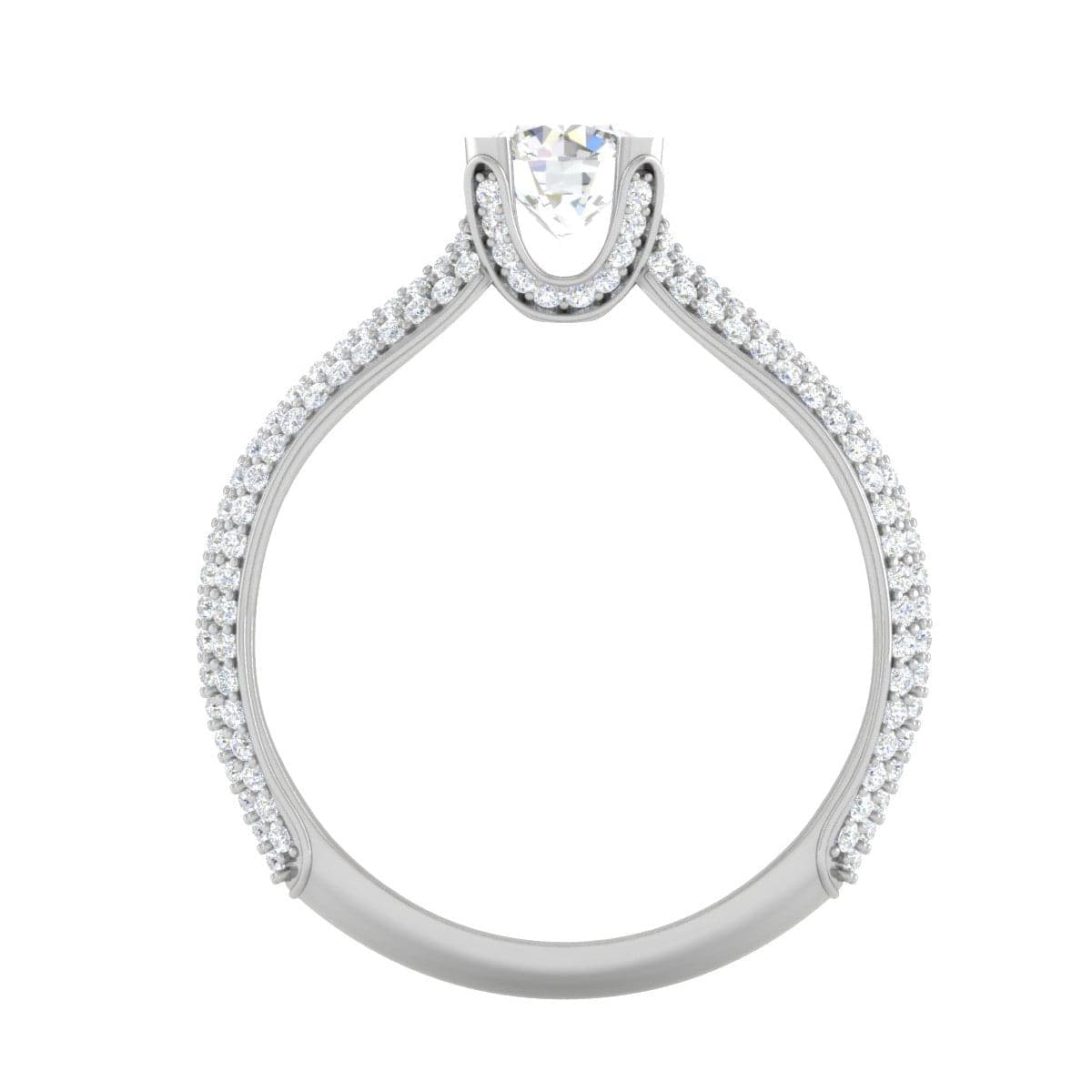 Jewelove™ Rings VS J / Women's Band only 0.30 cts Solitaire Diamond Split Shank Platinum Ring JL PT RP RD 155