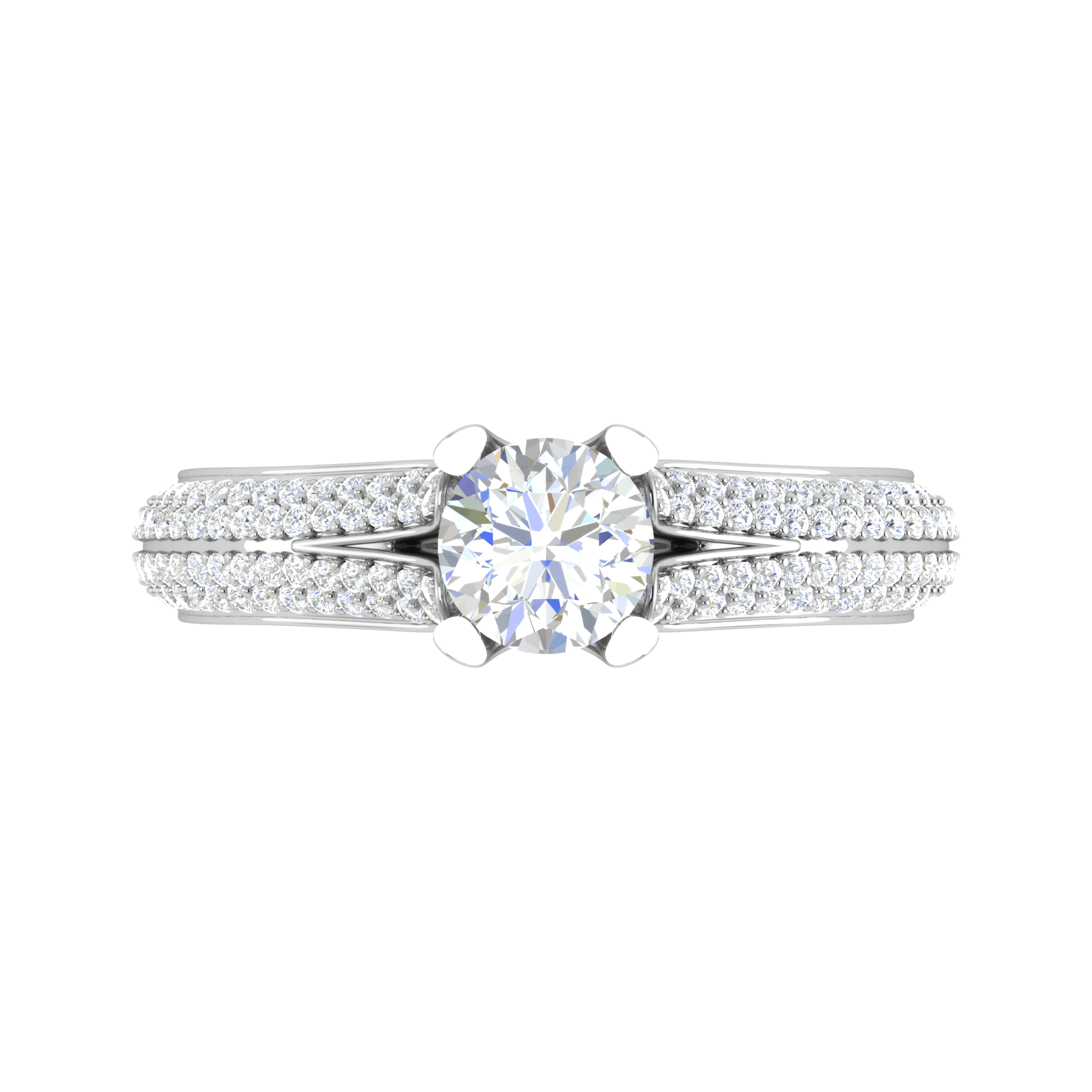 Jewelove™ Rings VS J / Women's Band only 0.30 cts Solitaire Diamond Split Shank Platinum Ring JL PT RP RD 155