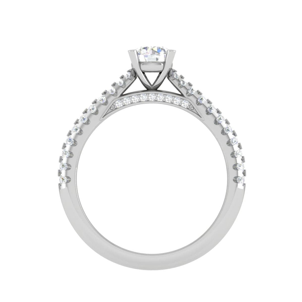 Jewelove™ Rings VS J / Women's Band only 0.30 cts Solitaire Diamond Split Shank Platinum Ring JL PT RP RD 158