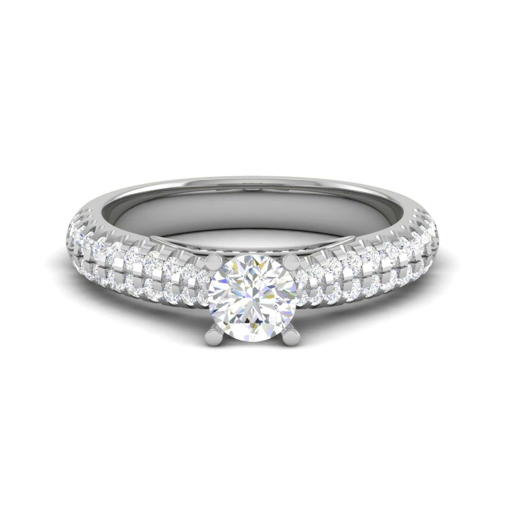 Jewelove™ Rings VS J / Women's Band only 0.30 cts Solitaire Diamond Split Shank Platinum Ring JL PT RP RD 158