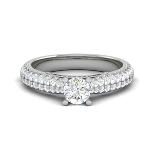 Jewelove™ Rings VS J / Women's Band only 0.30 cts Solitaire Diamond Split Shank Platinum Ring JL PT RP RD 158