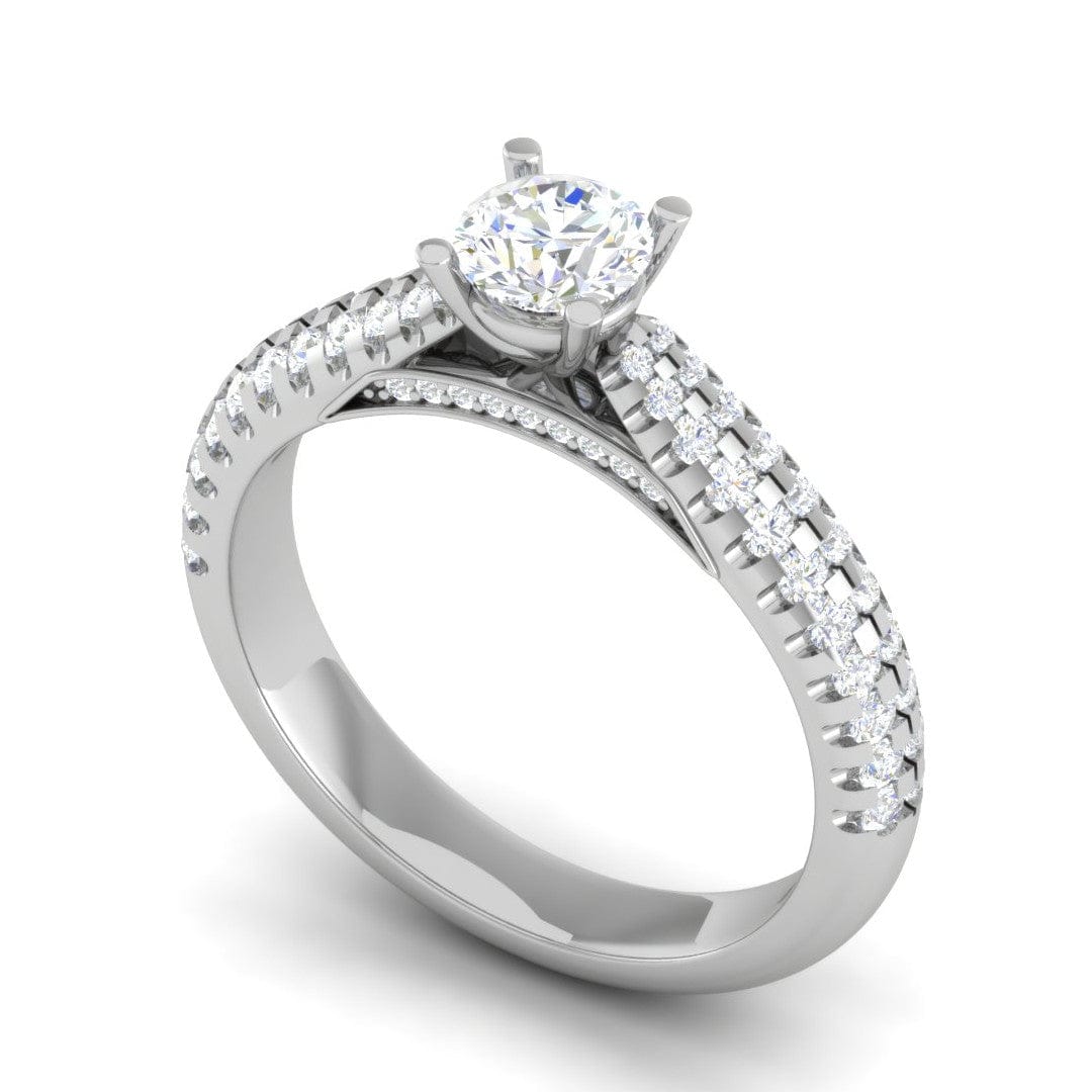 Jewelove™ Rings VS J / Women's Band only 0.30 cts Solitaire Diamond Split Shank Platinum Ring JL PT RP RD 158