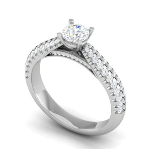 Jewelove™ Rings VS J / Women's Band only 0.30 cts Solitaire Diamond Split Shank Platinum Ring JL PT RP RD 158