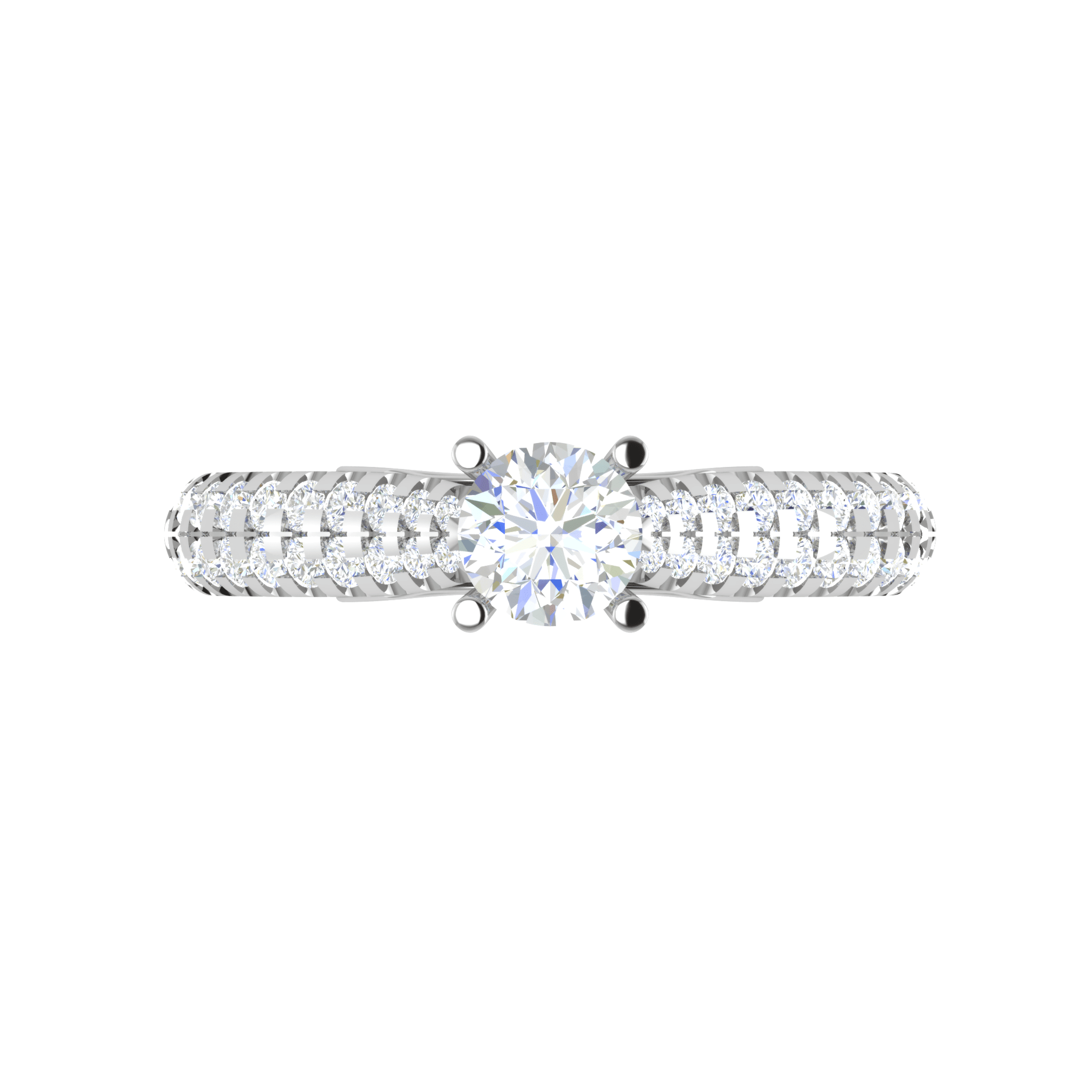 Jewelove™ Rings VS J / Women's Band only 0.30 cts Solitaire Diamond Split Shank Platinum Ring JL PT RP RD 158