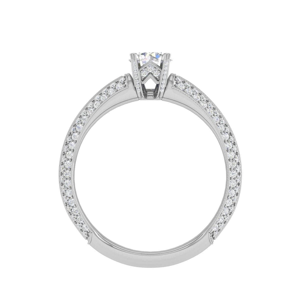 Jewelove™ Rings VS J / Women's Band only 0.30 cts Solitaire Diamond Split Shank Platinum Ring JL PT RP RD 160