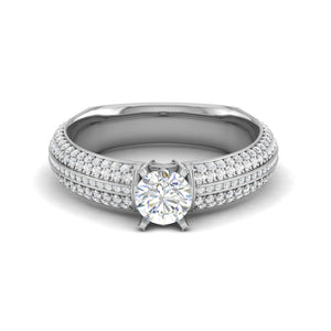 Jewelove™ Rings VS J / Women's Band only 0.30 cts Solitaire Diamond Split Shank Platinum Ring JL PT RP RD 160