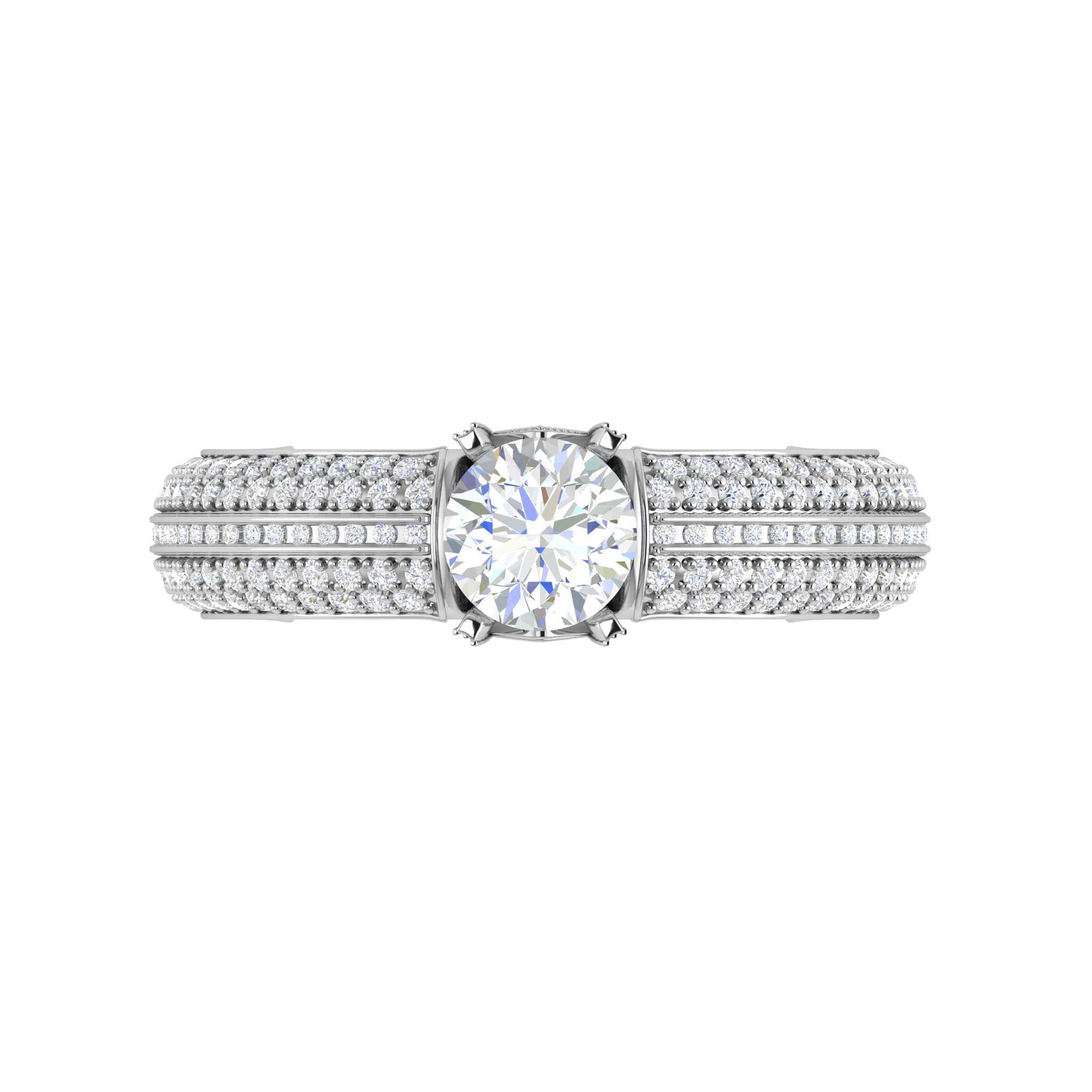 Jewelove™ Rings VS J / Women's Band only 0.30 cts Solitaire Diamond Split Shank Platinum Ring JL PT RP RD 160