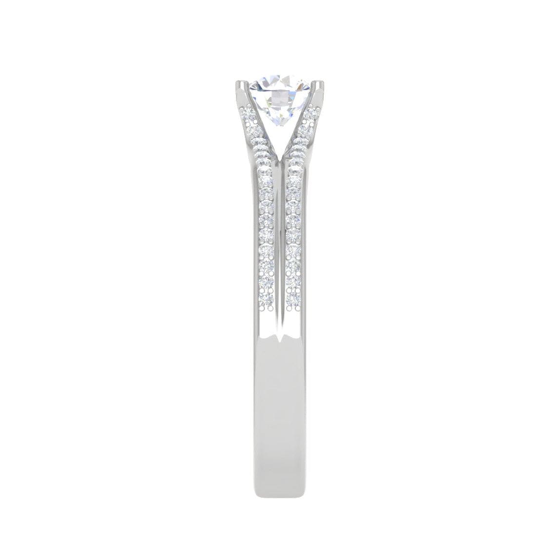 Jewelove™ Rings VS J / Women's Band only 0.30 cts Solitaire Diamond Split Shank Platinum Ring JL PT RP RD 169