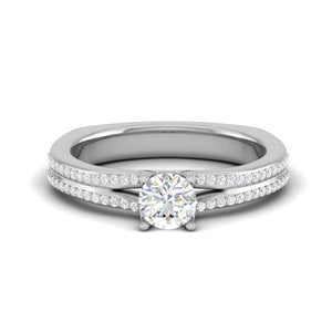 Jewelove™ Rings VS J / Women's Band only 0.30 cts Solitaire Diamond Split Shank Platinum Ring JL PT RP RD 169