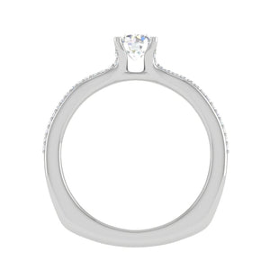 Jewelove™ Rings VS J / Women's Band only 0.30 cts Solitaire Diamond Split Shank Platinum Ring JL PT RP RD 169