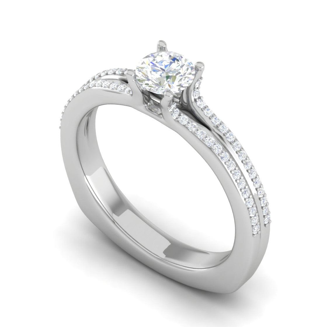 Jewelove™ Rings VS J / Women's Band only 0.30 cts Solitaire Diamond Split Shank Platinum Ring JL PT RP RD 169