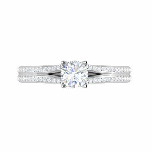 Jewelove™ Rings VS J / Women's Band only 0.30 cts Solitaire Diamond Split Shank Platinum Ring JL PT RP RD 169