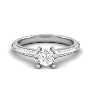 Jewelove™ Rings VS J / Women's Band only 0.30 cts Solitaire Diamond Split Shank Platinum Ring JL PT RP RD 170