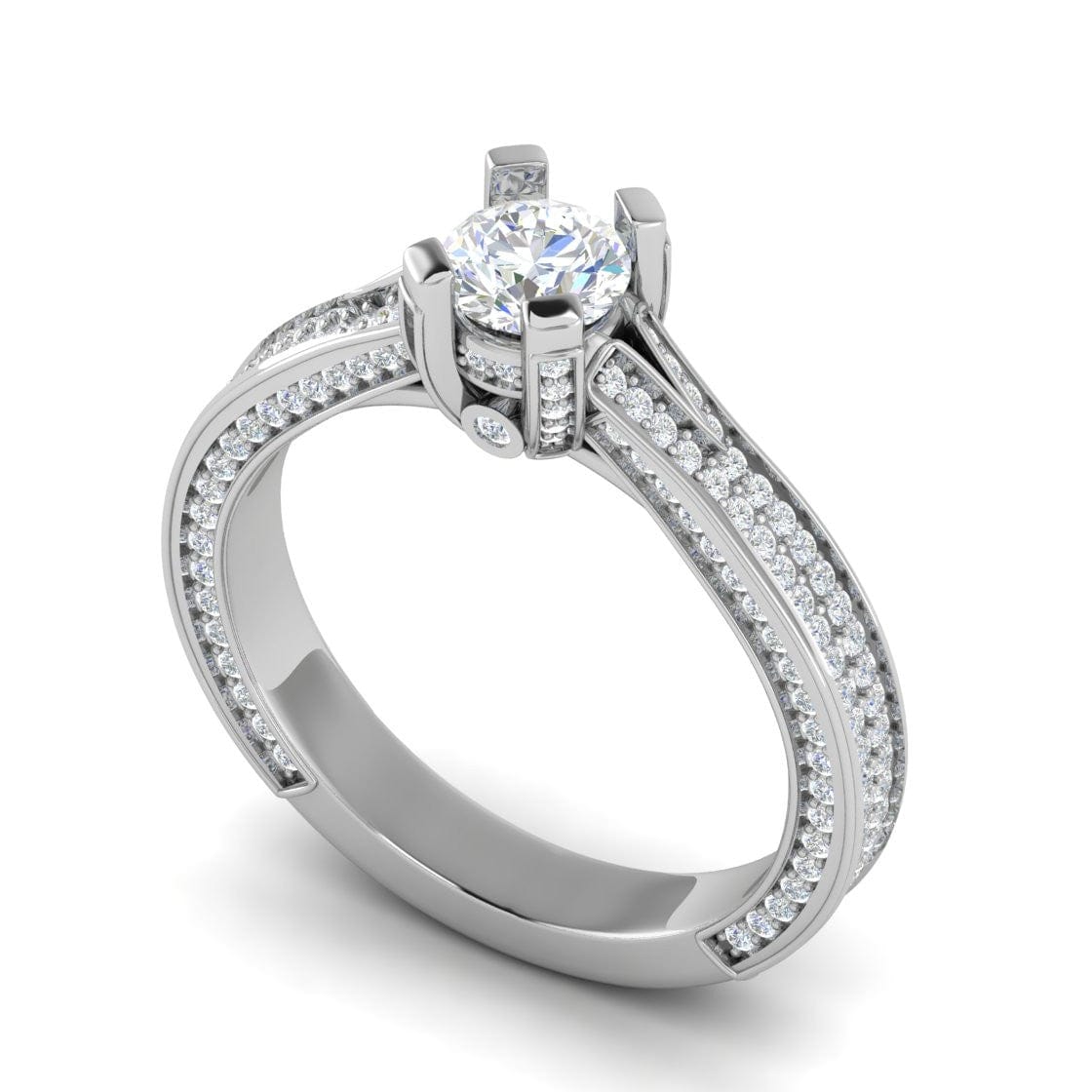 Jewelove™ Rings VS J / Women's Band only 0.30 cts Solitaire Diamond Split Shank Platinum Ring JL PT RP RD 173