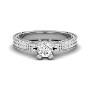 Jewelove™ Rings VS J / Women's Band only 0.30 cts Solitaire Diamond Split Shank Platinum Ring JL PT RP RD 173