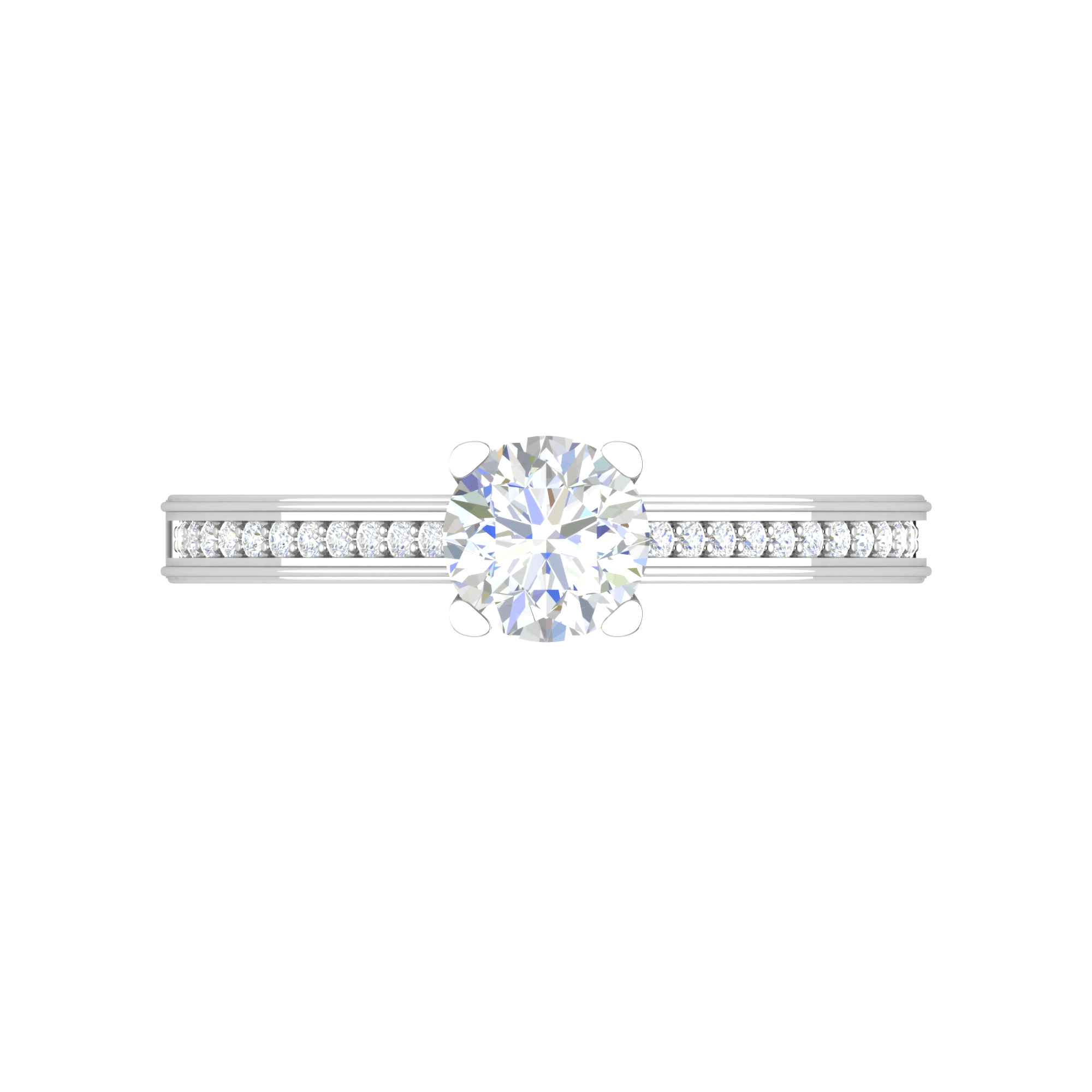 Jewelove™ Rings VS J / Women's Band only 0.30 cts Solitaire Diamond Split Shank Platinum Ring JL PT RP RD 174