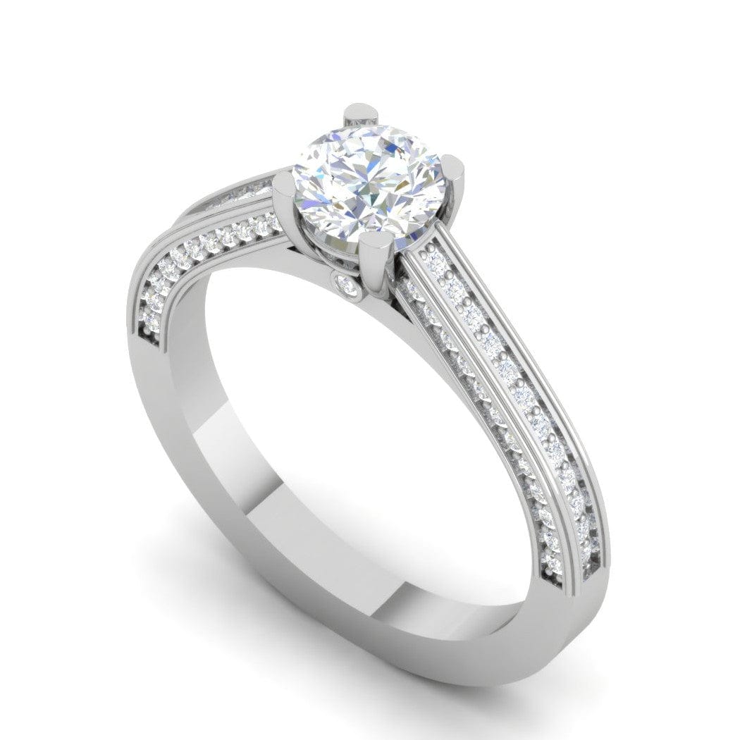 Jewelove™ Rings VS J / Women's Band only 0.30 cts Solitaire Diamond Split Shank Platinum Ring JL PT RP RD 174