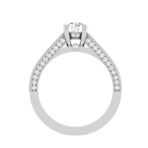 Jewelove™ Rings VS J / Women's Band only 0.30 cts Solitaire Diamond Split Shank Platinum Ring JL PT RP RD 174