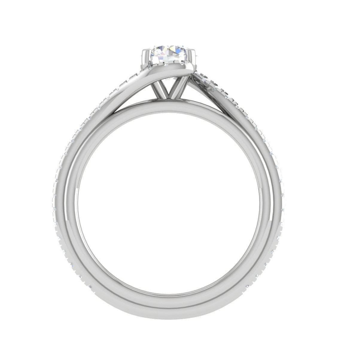 Jewelove™ Rings VS J / Women's Band only 0.30 cts Solitaire Diamond Split Shank Platinum Ring JL PT RP RD 175