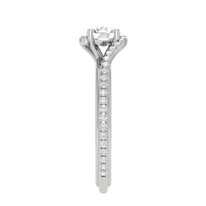 Jewelove™ Rings VS J / Women's Band only 0.30 cts Solitaire Diamond Split Shank Platinum Ring JL PT RP RD 175