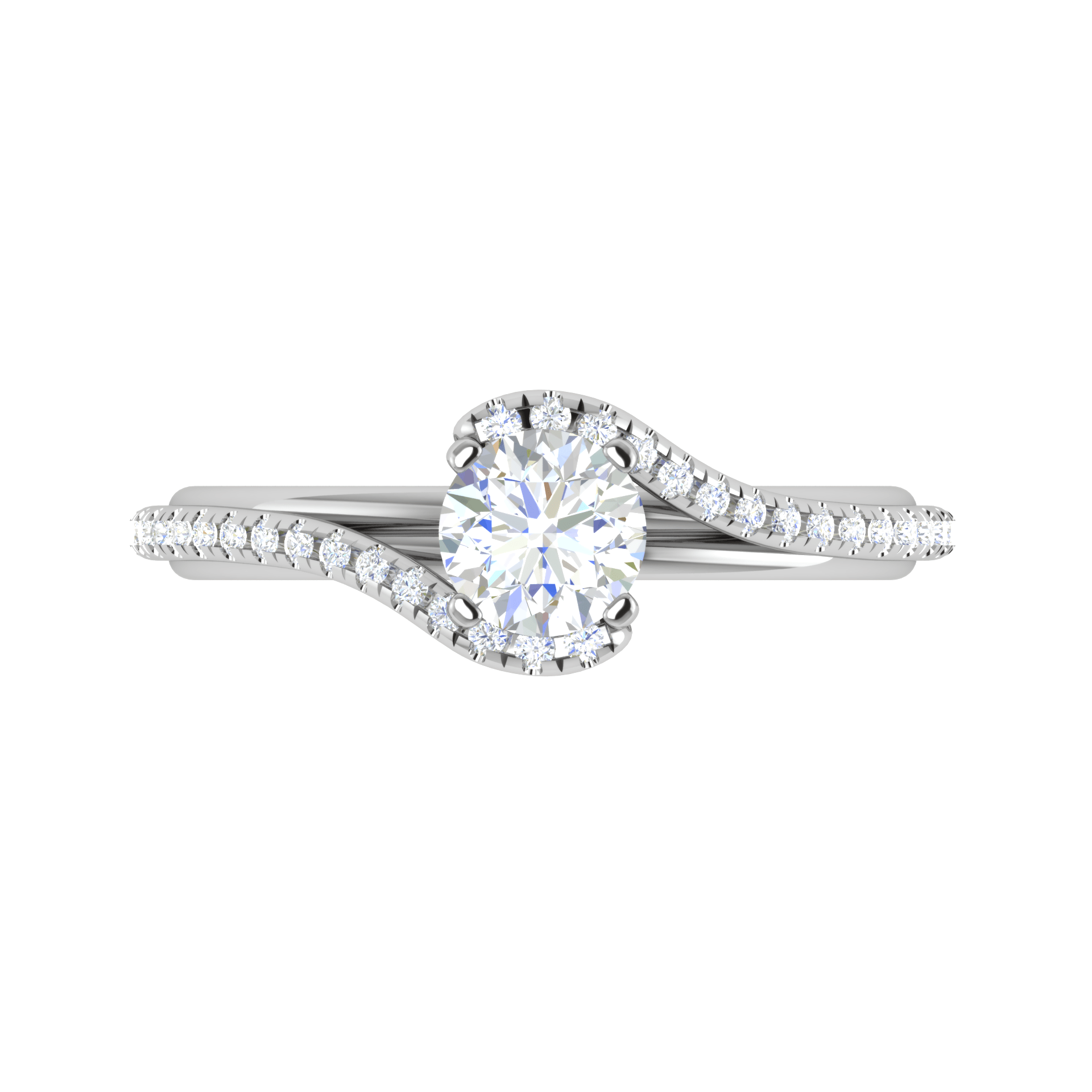 Jewelove™ Rings VS J / Women's Band only 0.30 cts Solitaire Diamond Split Shank Platinum Ring JL PT RP RD 175