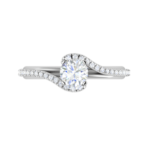 Jewelove™ Rings VS J / Women's Band only 0.30 cts Solitaire Diamond Split Shank Platinum Ring JL PT RP RD 175