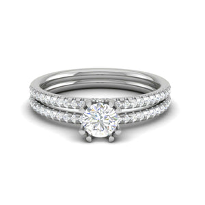 Jewelove™ Rings VS J / Women's Band only 0.30 cts Solitaire Diamond Split Shank Platinum Ring JL PT RP RD 180