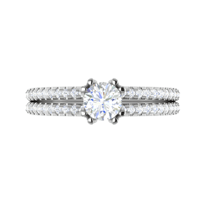 Jewelove™ Rings VS J / Women's Band only 0.30 cts Solitaire Diamond Split Shank Platinum Ring JL PT RP RD 180