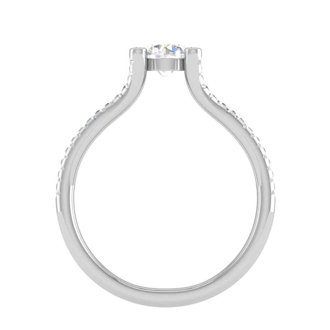 Jewelove™ Rings VS J / Women's Band only 0.30 cts Solitaire Diamond Split Shank Platinum Ring JL PT RP RD 181