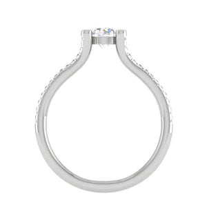 Jewelove™ Rings VS J / Women's Band only 0.30 cts Solitaire Diamond Split Shank Platinum Ring JL PT RP RD 181