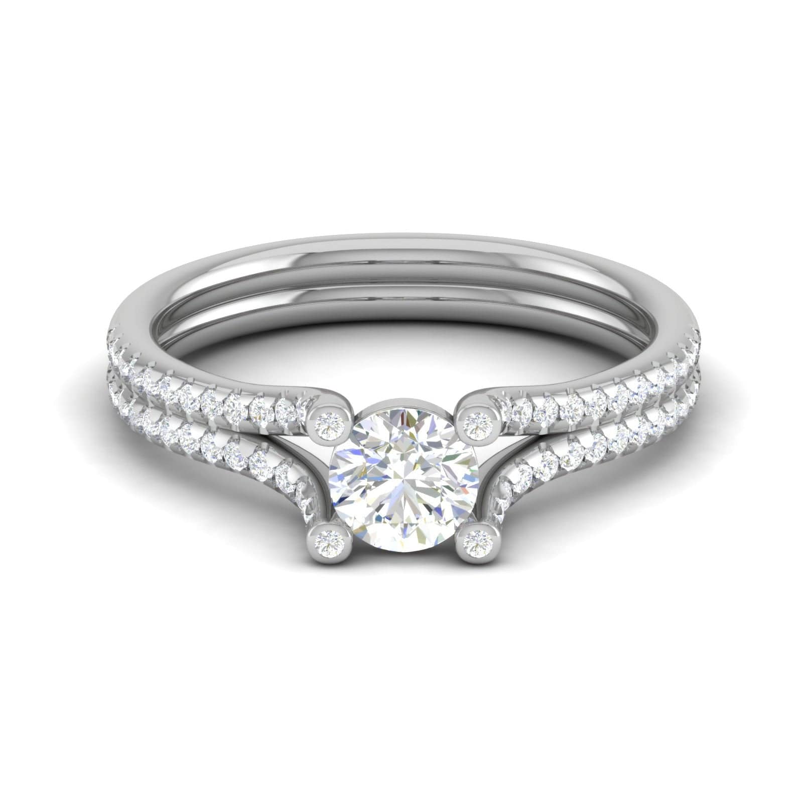 Jewelove™ Rings VS J / Women's Band only 0.30 cts Solitaire Diamond Split Shank Platinum Ring JL PT RP RD 181