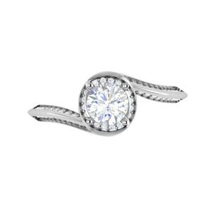 Jewelove™ Rings VS J / Women's Band only 0.30 cts Solitaire Diamond Twisted Shank Platinum Ring JL PT RP RD 113