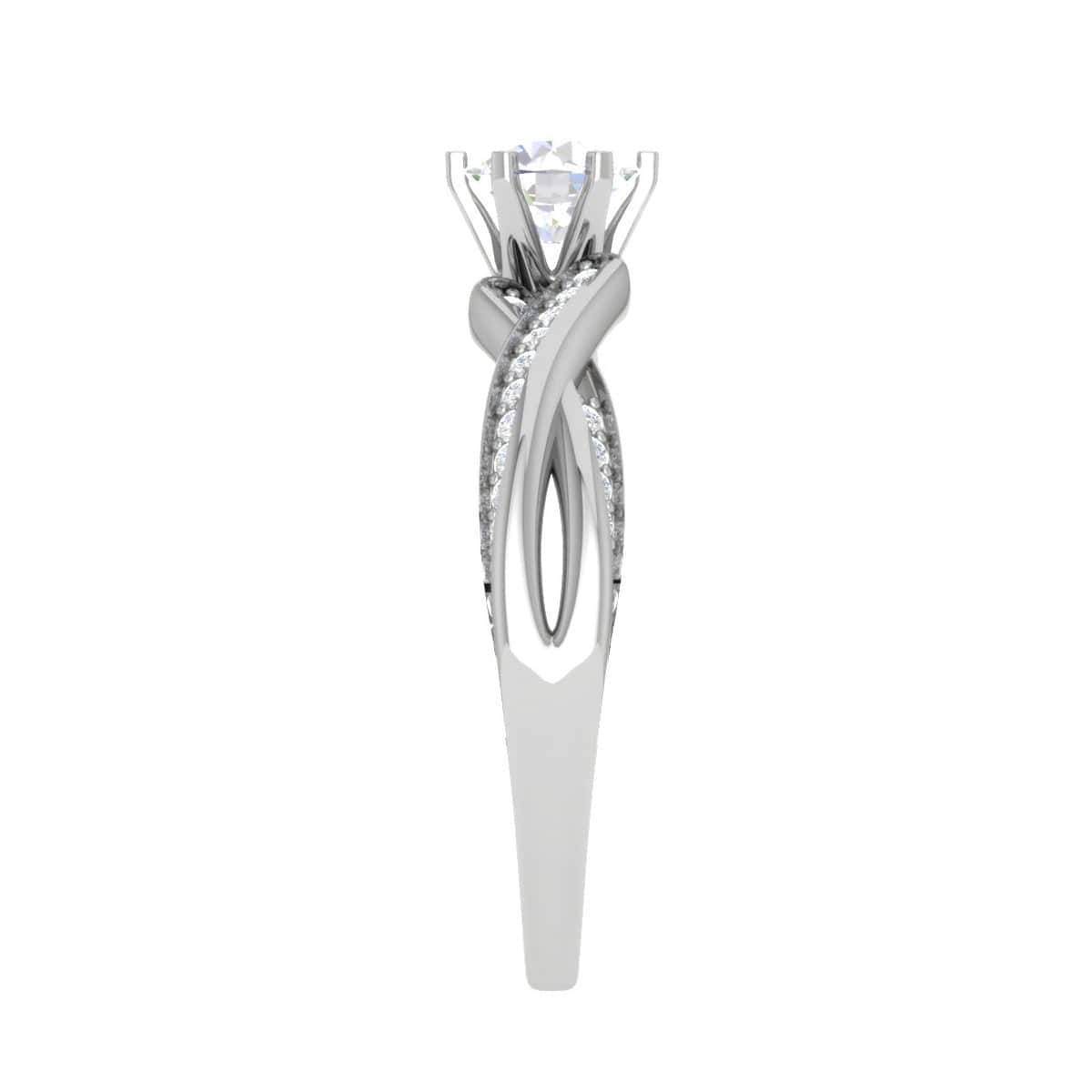 Jewelove™ Rings VS J / Women's Band only 0.30 cts Solitaire Diamond Twisted Shank Platinum Ring JL PT RP RD 119