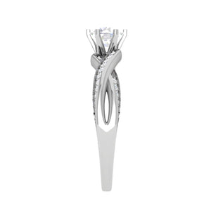 Jewelove™ Rings VS J / Women's Band only 0.30 cts Solitaire Diamond Twisted Shank Platinum Ring JL PT RP RD 119