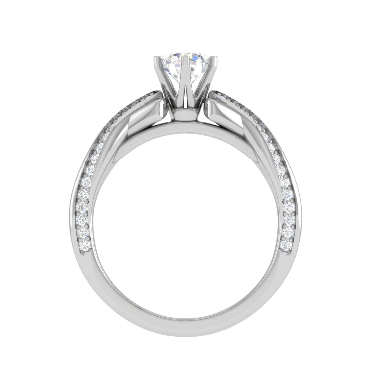 Jewelove™ Rings VS J / Women's Band only 0.30 cts Solitaire Diamond Twisted Shank Platinum Ring JL PT RP RD 119