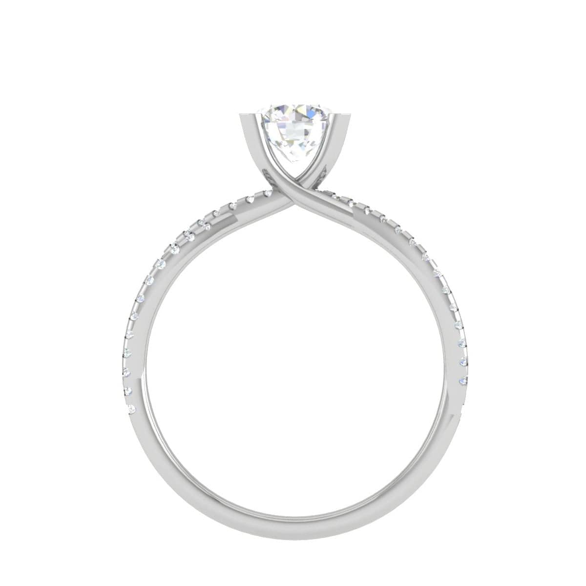 Jewelove™ Rings VS J / Women's Band only 0.30 cts Solitaire Diamond Twisted Shank Platinum Ring JL PT RP RD 172