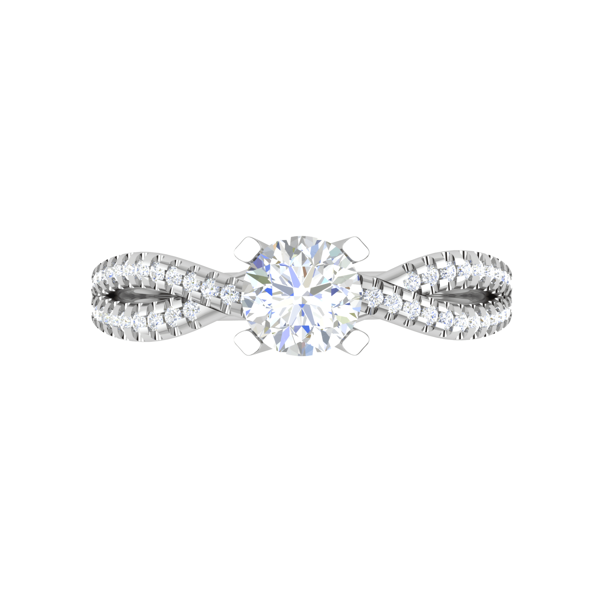 Jewelove™ Rings VS J / Women's Band only 0.30 cts Solitaire Diamond Twisted Shank Platinum Ring JL PT RP RD 172