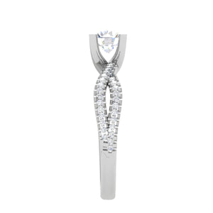 Jewelove™ Rings VS J / Women's Band only 0.30 cts Solitaire Diamond Twisted Shank Platinum Ring JL PT RP RD 172