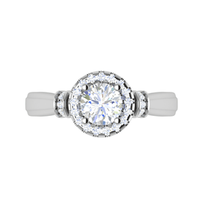 Jewelove™ Rings J VS / Women's Band only 0.30 cts Solitaire Halo Diamond Platinum Ring JL PT JRW2586MM-A