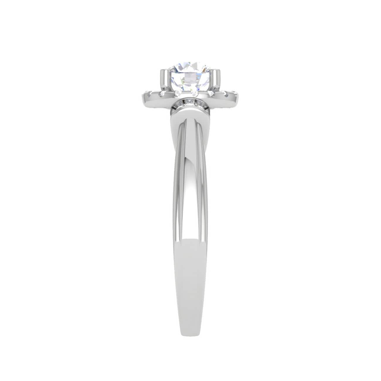 Jewelove™ Rings J VS / Women's Band only 0.30 cts Solitaire Halo Diamond Platinum Ring JL PT JRW2586MM-A