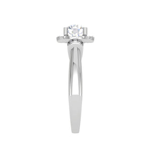 Jewelove™ Rings J VS / Women's Band only 0.30 cts Solitaire Halo Diamond Platinum Ring JL PT JRW2586MM-A