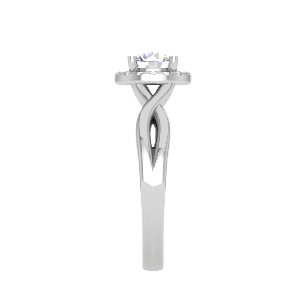 Jewelove™ Rings J VS / Women's Band only 0.30 cts Solitaire Halo Diamond Shank Platinum Ring JL PT JRW2596MM-A