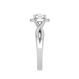 Jewelove™ Rings J VS / Women's Band only 0.30 cts Solitaire Halo Diamond Shank Platinum Ring JL PT JRW2596MM-A