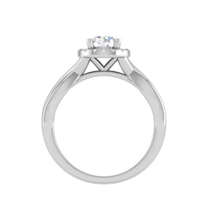 Jewelove™ Rings J VS / Women's Band only 0.30 cts Solitaire Halo Diamond Shank Platinum Ring JL PT JRW2596MM-A