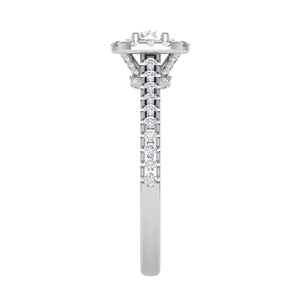 Jewelove™ Rings J VS / Women's Band only 0.30 cts Solitaire Halo Diamond Shank Platinum Ring JL PT RH RD 282