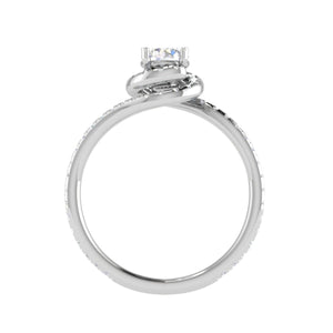 Jewelove™ Rings VS J / Women's Band only 0.30 cts Solitaire Halo Diamond Shank Platinum Ring JL PT RP RD 177